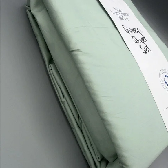 The Company Store Queen Sheet Set - Green Percale - Picture 3 of 7